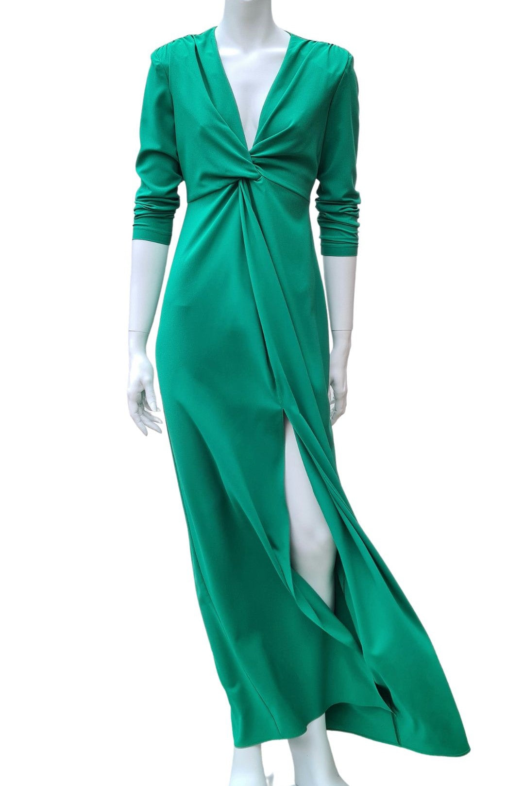 Maxi jurk groen hoge split