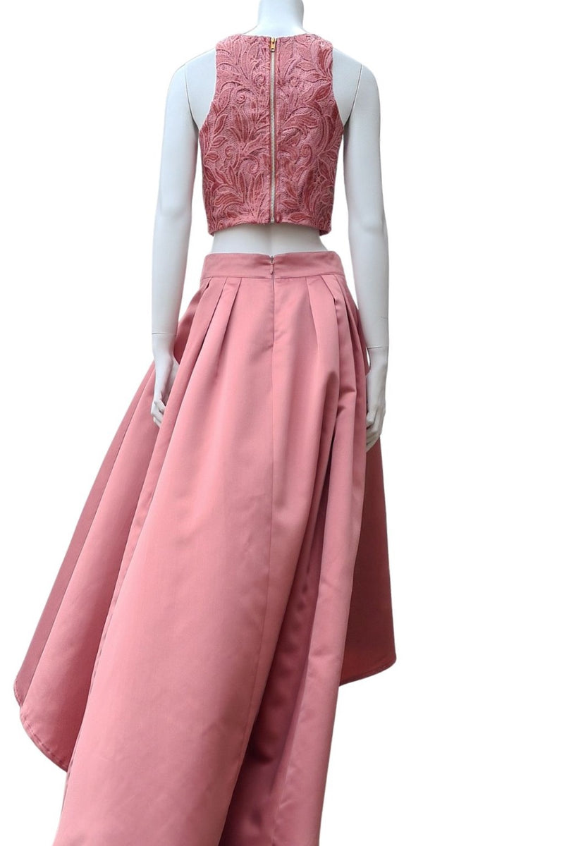 Maxi jurk roze tweedelig