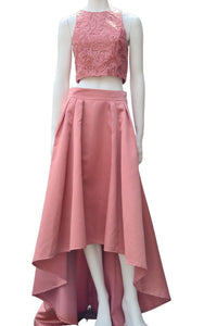 Maxi jurk roze tweedelig
