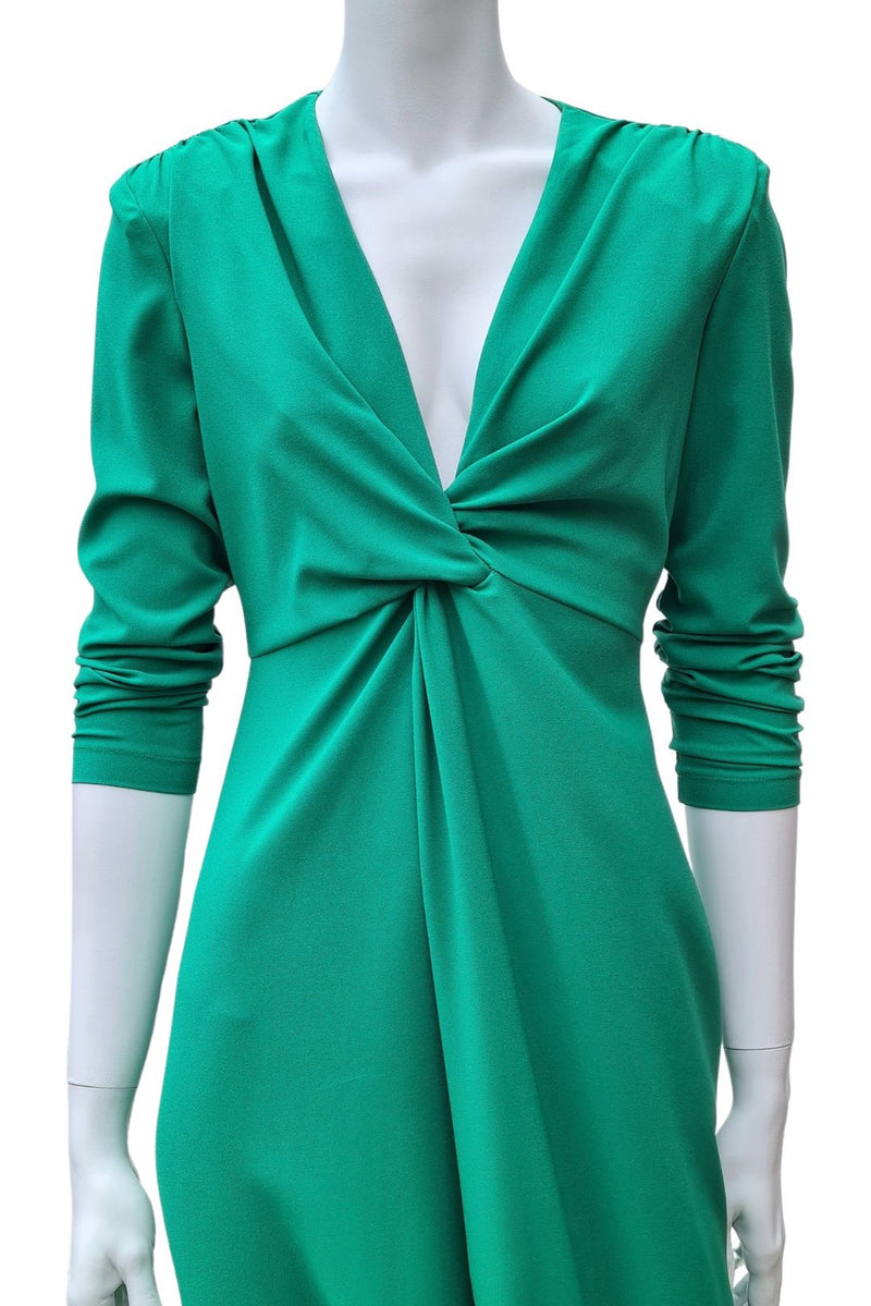 Maxi jurk groen hoge split
